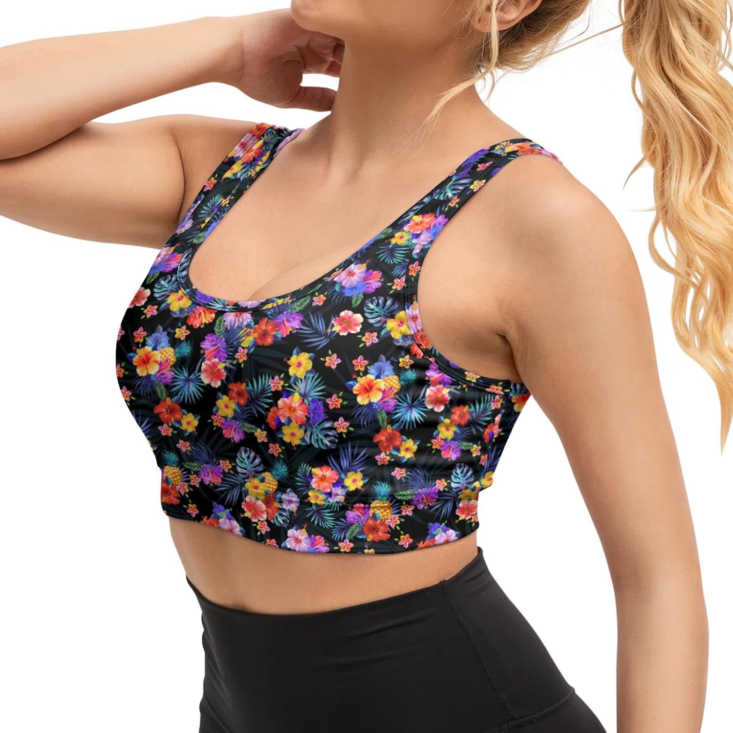 Sports Bra for Women,Scoop Neck Padded Yoga Bra Gym...