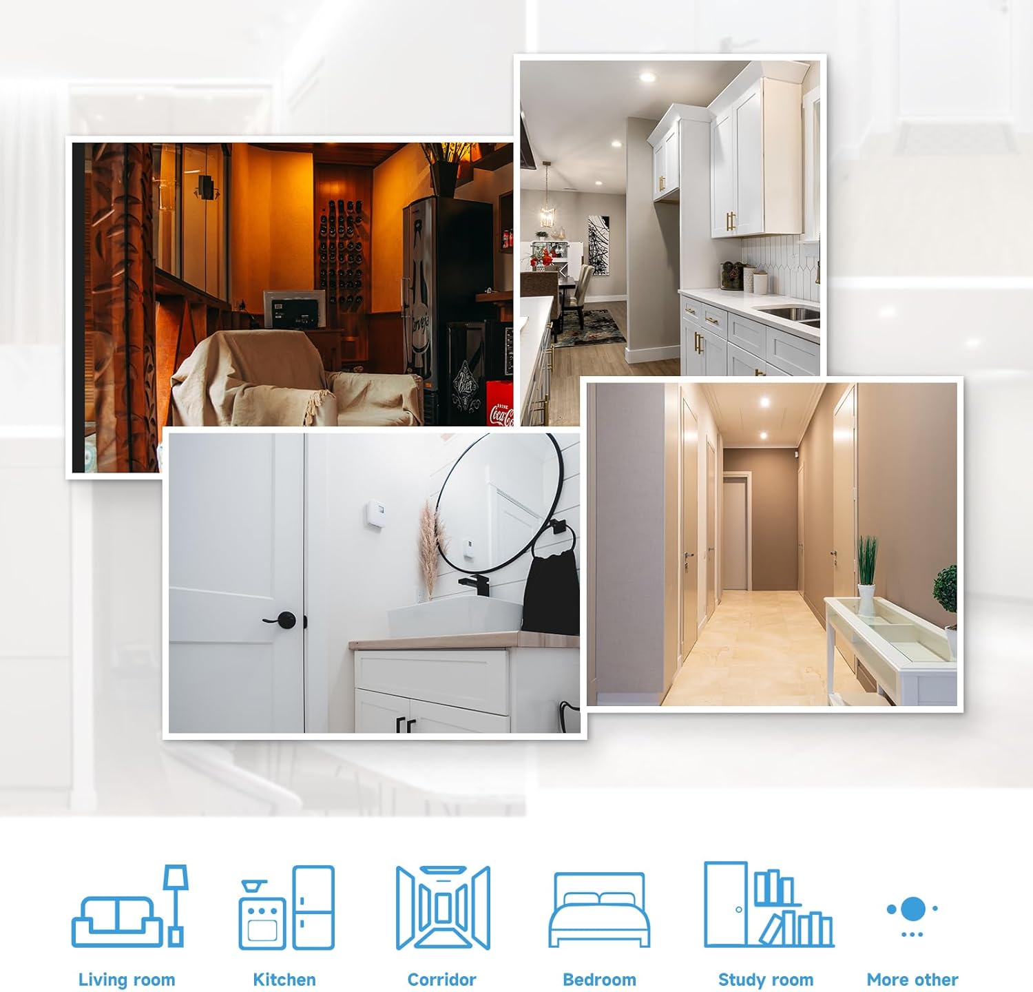 ECOELER 5CCT Selectable LED Flush Mount Ceiling Light, 6 Inch Dimmable Disc Lights, 16.5W 1100LM, Low Profile Surface Mount Ceiling Lights for Kitchen, Garage, Laundry, ETL&FCC, 6 Pack