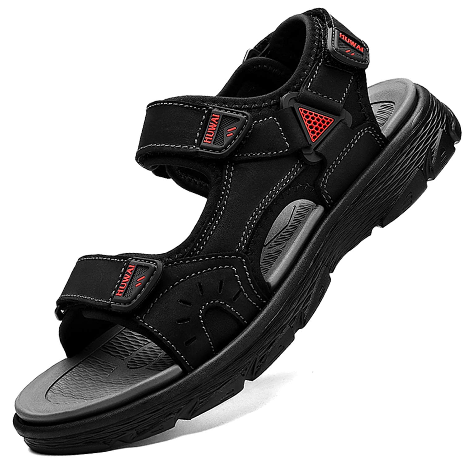 Lvptsh Sandalias Hombre Zapatillas de Senderismo Transpirable Peso Ligero Cuero Camper Deportivas Sandalias Al Aire Libre Pescador Playa Zapatos 38-46