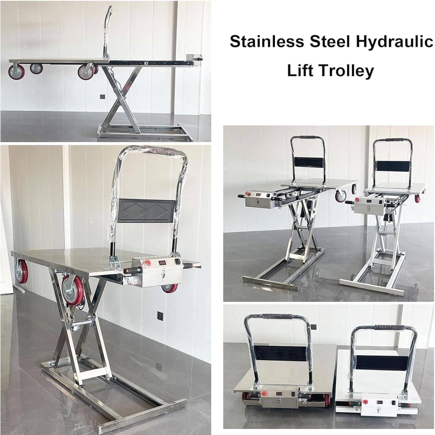 Carretilla Elevadora HidráUlica, Mesa Elevadora HidráUlica, Mesa Elevadora Tijera HidráUlica de 4 Ruedas, Carretilla Plataforma Capacidad Carga de 300 Kg, Adecuada para Transporte Materiales