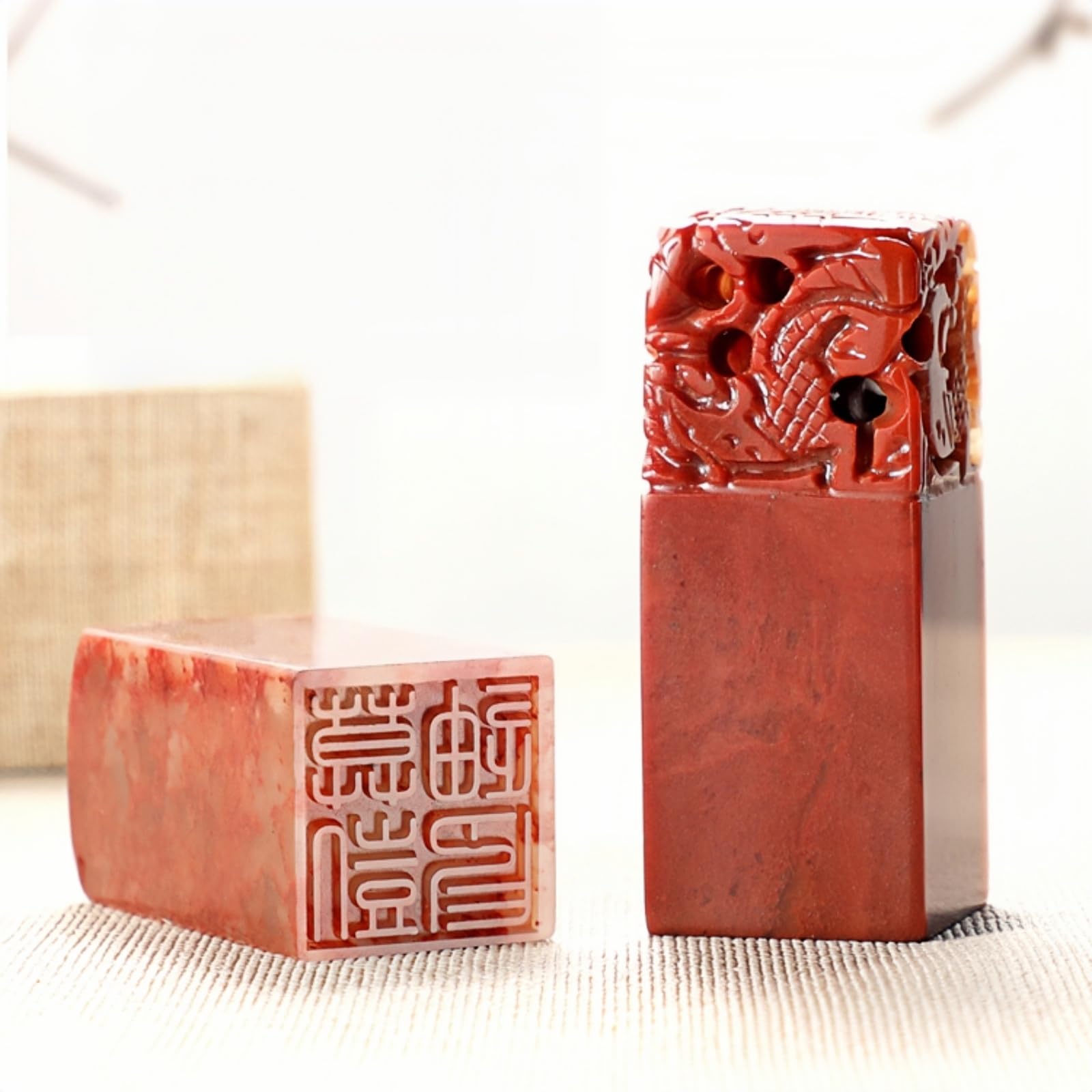Semli Custom Chinese Seal Five Dragon Stamp Personalized Calligraphy Seal Chinese Name Translation Stamp Chop Stone Name Stamp