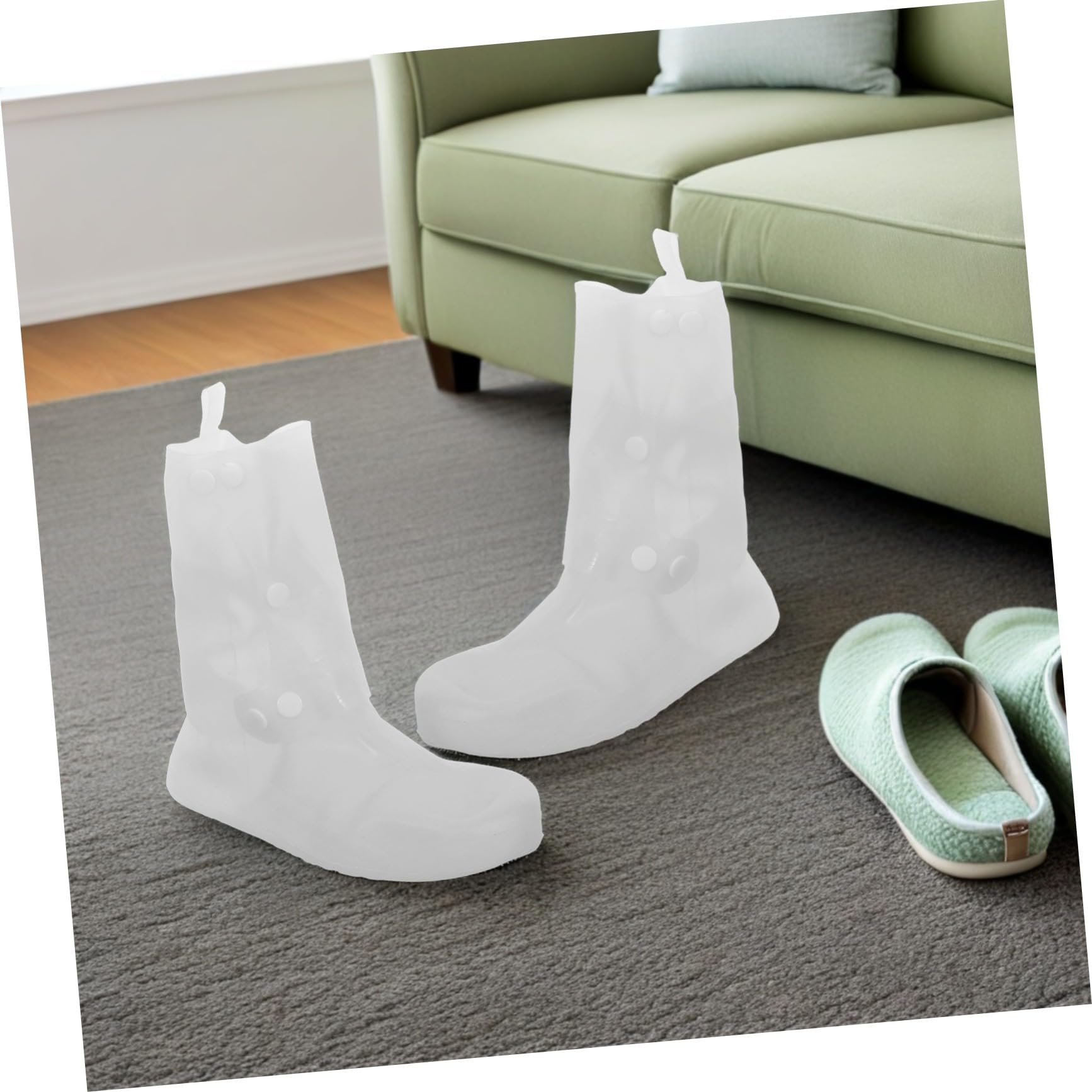 ibasenice 2 Pares Cubrezapatos Impermeables Reutilizables Fundas Antideslizantes de Silicona para Lluvia Viaje y Actividades al Aire Talla Protección Resistente y Fácil de Guardar