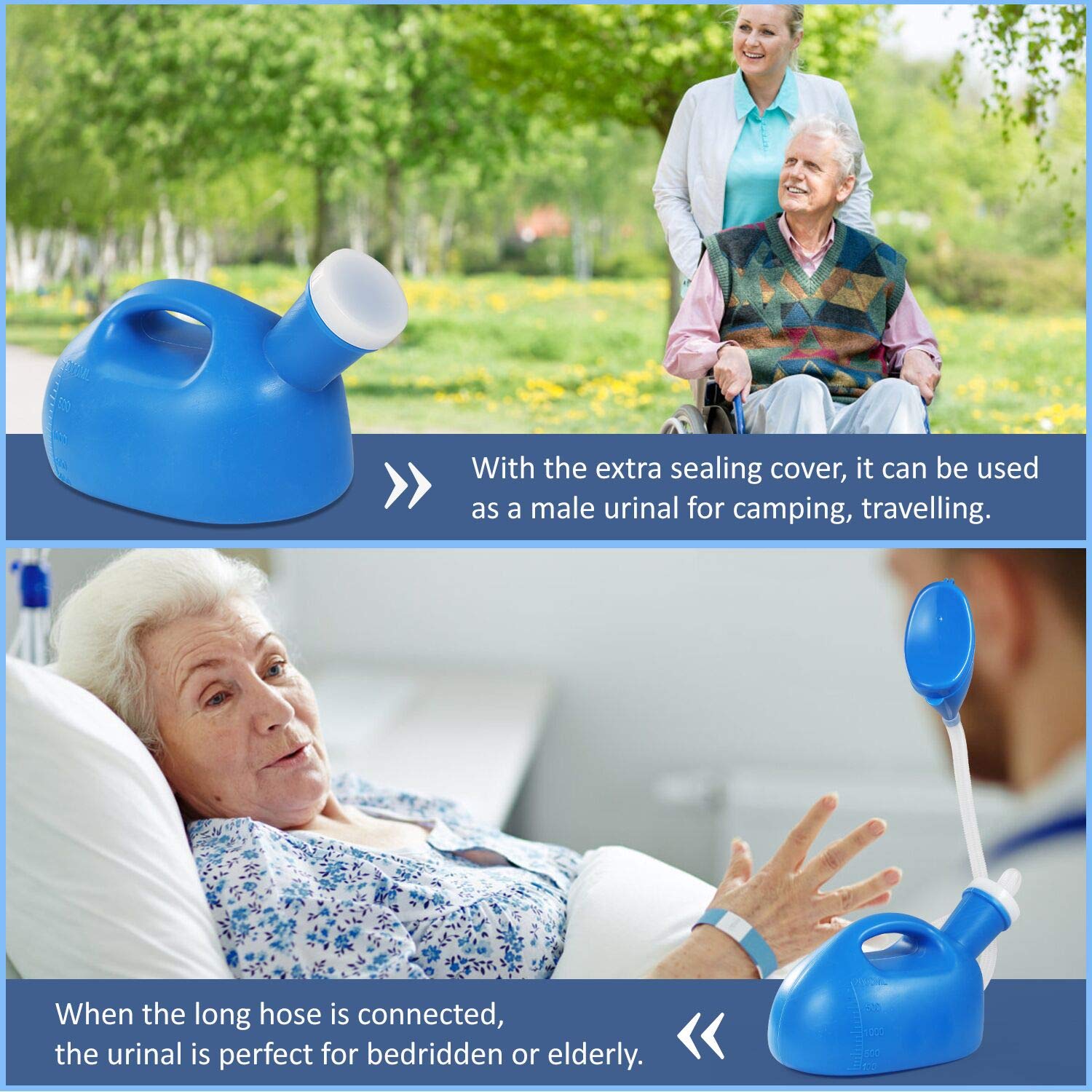 Buy ONEDONE Portable Urinal for Men Women 2000ML Female Urinal 2 in 1