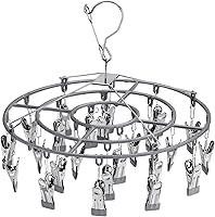 Vista 8 de Colgador de calcetines para secar con 24 clips, estante de ropa, perchas para ropa interior, ropa sucia, perchas para colgar, secador de hierbas