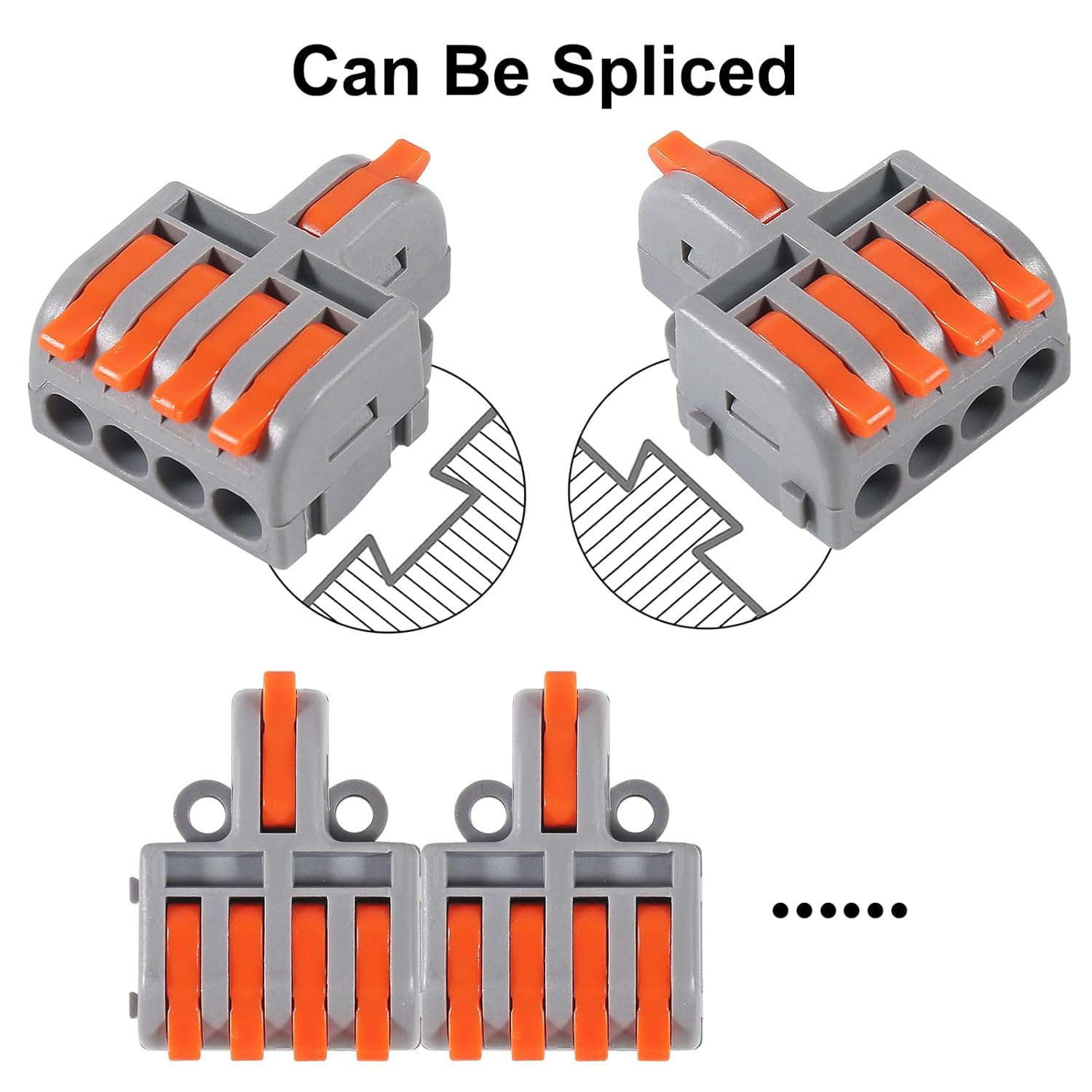 20PCS Mini Electrical Wire Connectors, DIY Splicing into 4/6/8/9/10 Way Butt Terminal Block Connectors (1 in 4 Out)