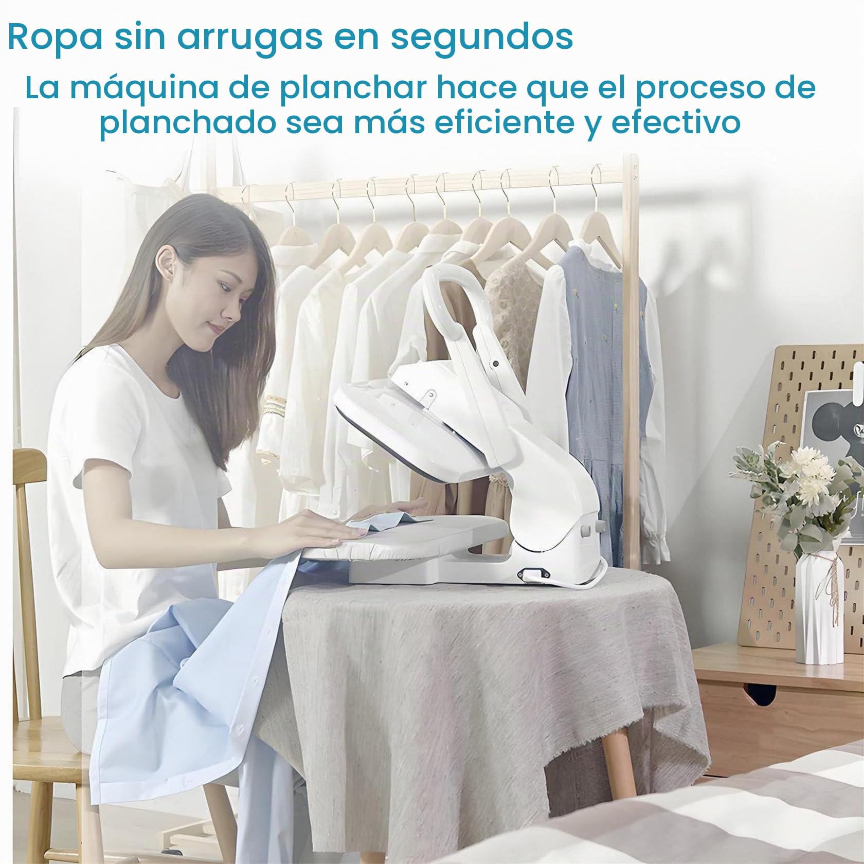 Prensa de vapor para planchado de alta potencia - 1800W con soporte, gran área de planchado, presión de 50 kg para un planchado eficiente