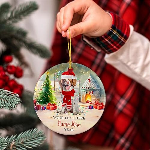 Vista 23 de Rottweiler - Adorno de cerámica personalizado para perro de Papá Noel, nombre y texto personalizados para mascotas, feliz para los amantes