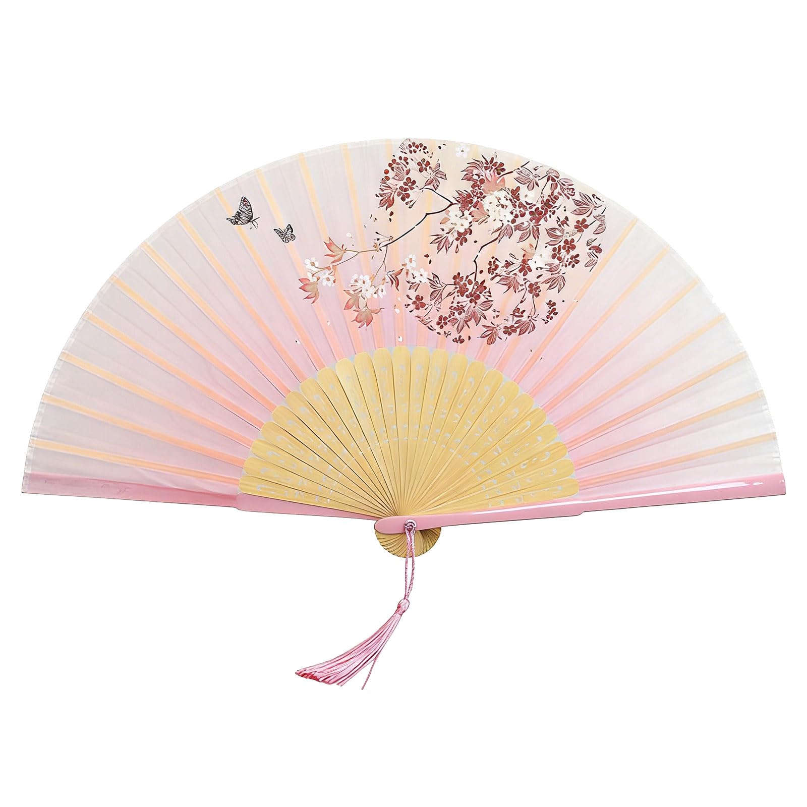Sbshiouu Foldable Fan with Flowing Tassels Imitation Silk Handheld Fan for Cooling and Decorative Purposes Decorative Hand