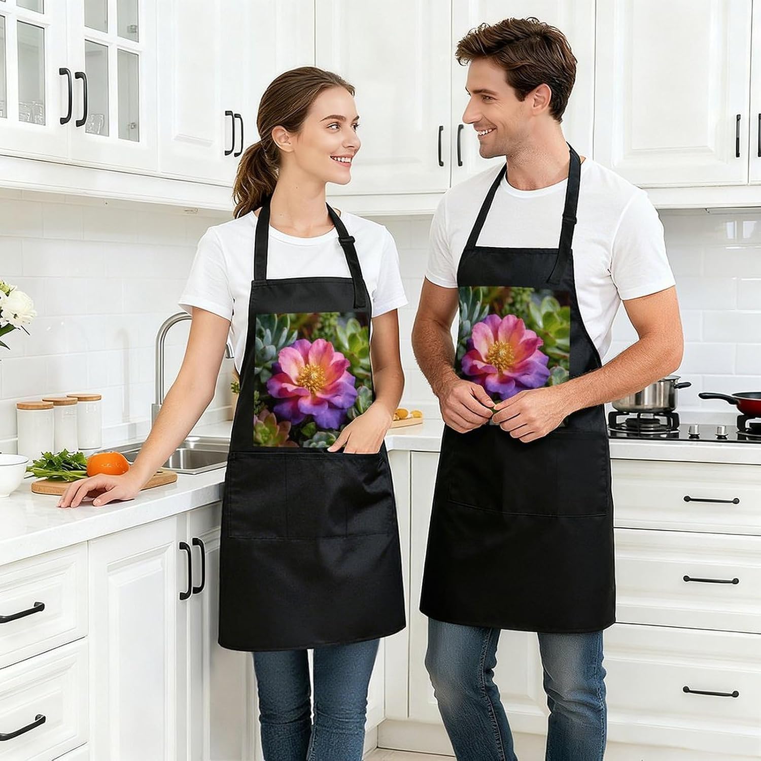 Colorful FloralWaterproof Kitchen Apron image 3