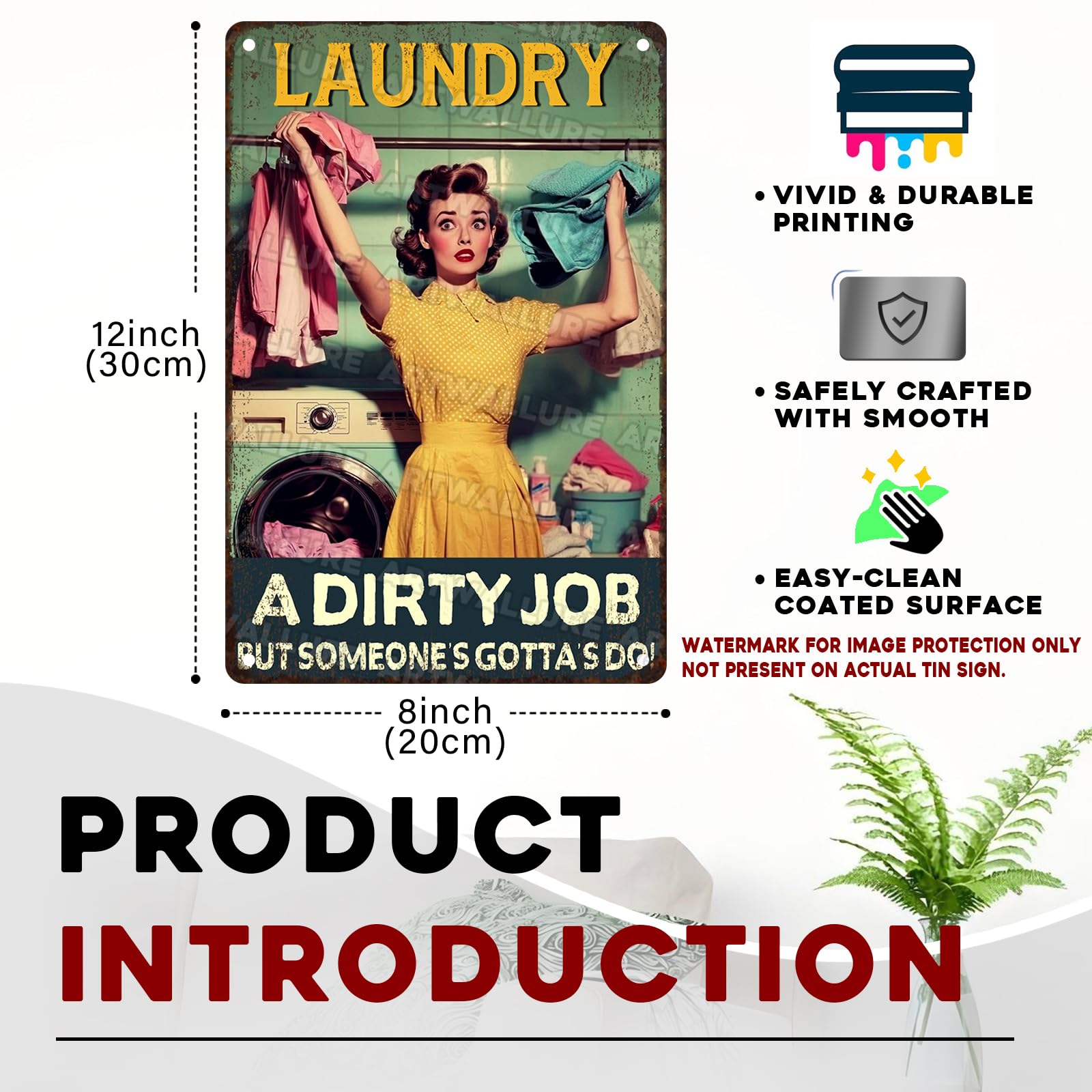 Amazon.com: ARTWALLURE Laundry Room Vintage Sign A Dirty Job Metal