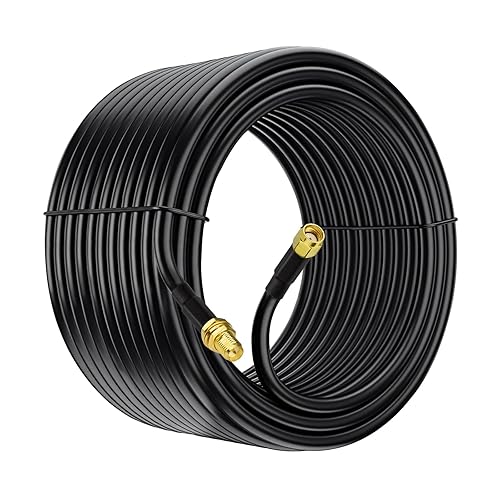 Miniatura 6 de BINGFU Cable coaxial de extensión de antena WiFi de 20 pies RP-SMA macho a RP-SMA hembra montaje en mamparo doble blindado de baja pérdida ALSR240