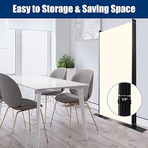 Vista 18 de Divisor de habitación portátil de 6 pies y pantallas de privacidad plegables, divisor de tela de 102 pulgadas de ancho para separación