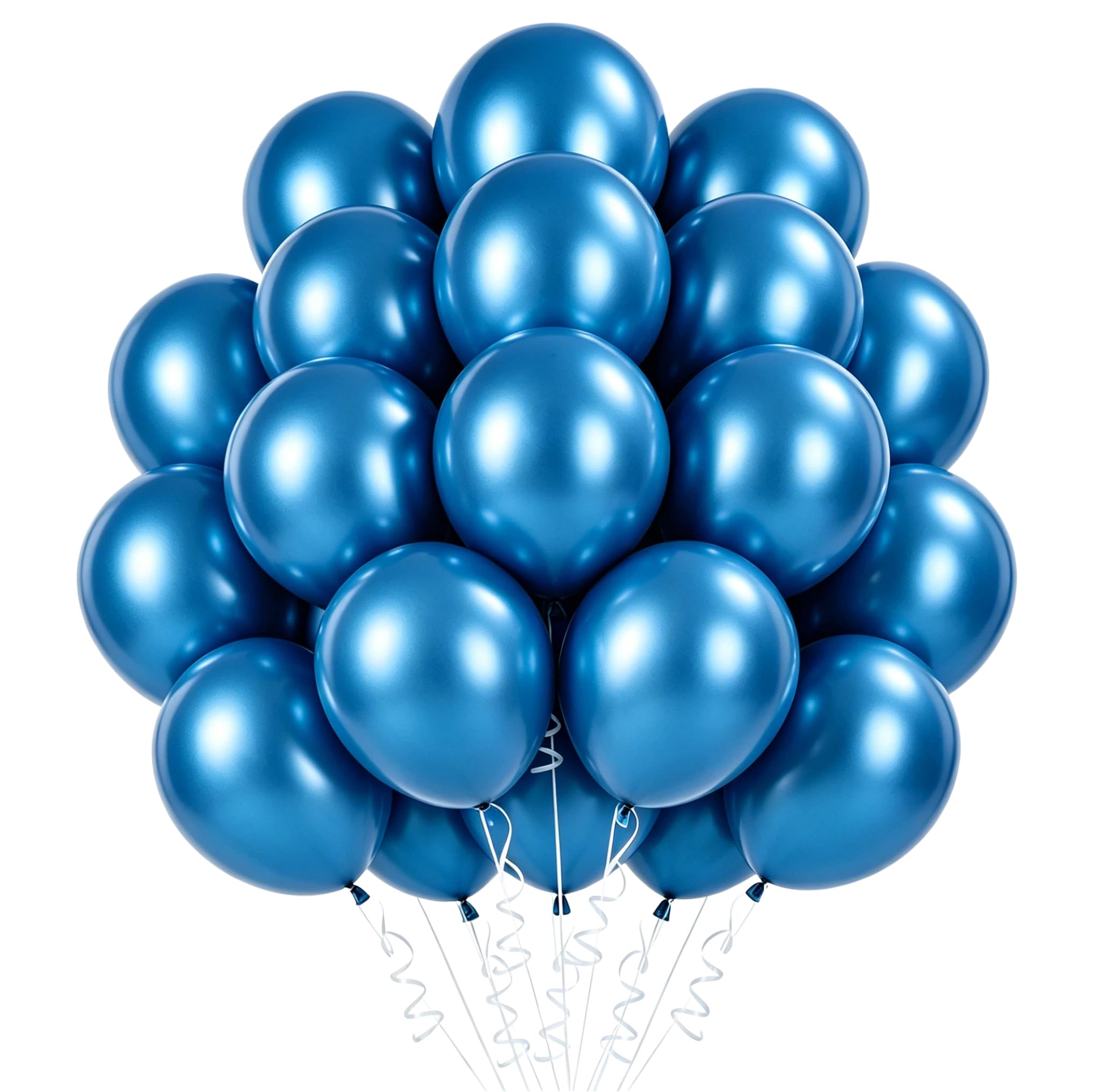Balloons Metal Blue, Pack of 100 Blue Balloons, 10 Inch Latex Balloons Birthday, Blue Balloons, Party Decoration, Birthday, Wedding, Festival, Anniversary Decoration
