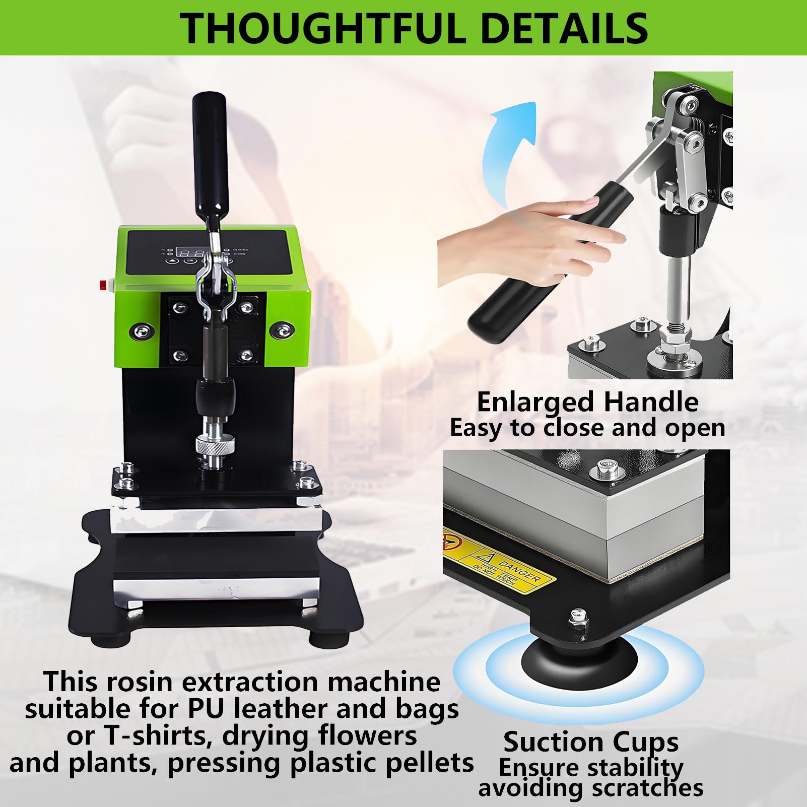 Prensa de Calor para Sublimación Máquina de Extracción de Rosin 600W 1 Ton de Presión Placas Duales LCD para Control Preciso para Pegar Camisetas Secar Flores Plantas