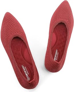 Frank Mully Womens Pointed Toe Flats Knit Dress Shoes Comfort Women Shoes Softable