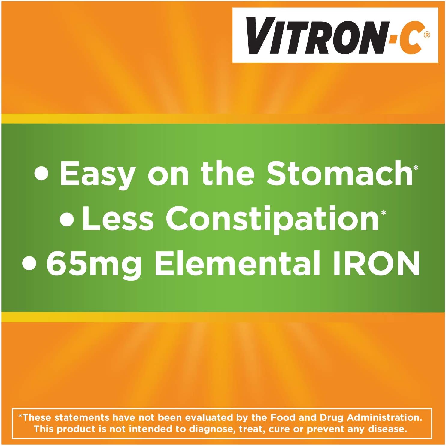 Vitron-C High Potency Iron Supplement with 125 mg Vitamin C, 60 Count - Image 5