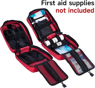 First Aid Molle Pouch EMT Pouch Detachable Tactical Medical Bag for Outdoor Activities with Shear (Red)
