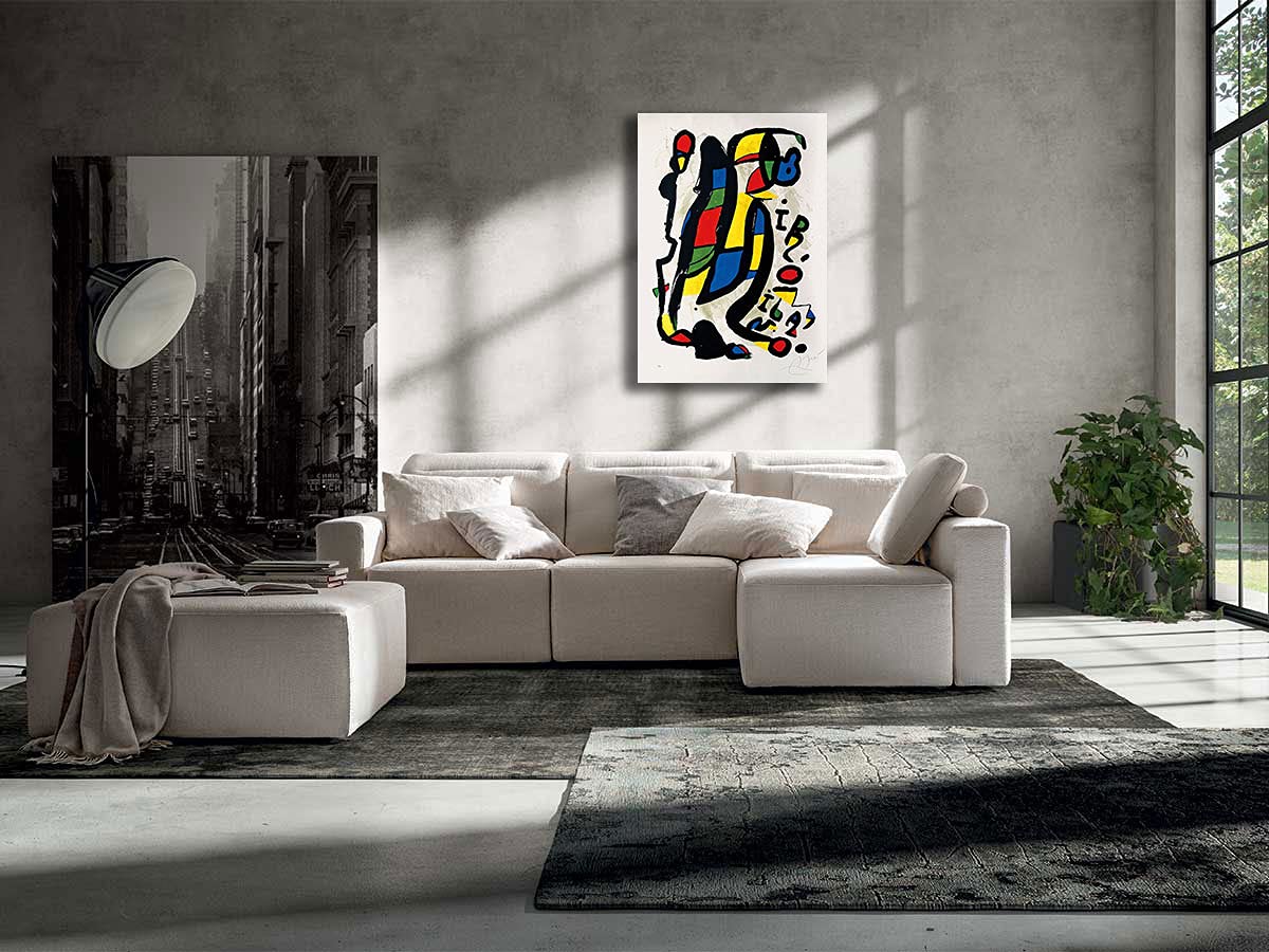 Quadro moderno MIRO Joan Mirò rosso giallo verde RIPRODUZIONE STAMPA SU TELA Quadri Moderni Moderno Astratto Arte Cucina Soggiorno Camera da letto printerland.it (70x100 cm)