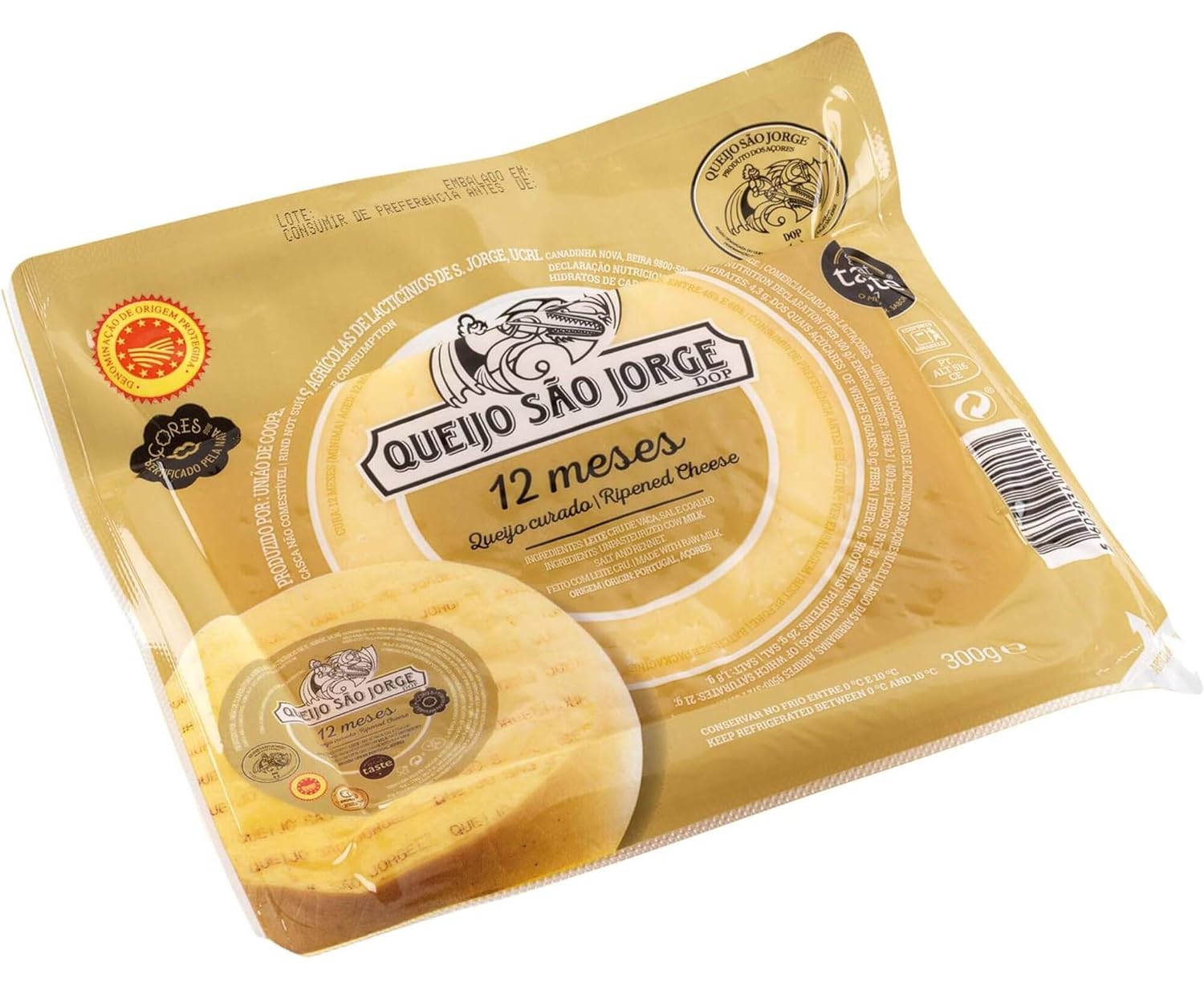 LactAçores | Ripened São Jorge PDO Cheese - Aged 12 months DOP Azores Islands (Portugal) - 10.60oz / 300gr, medium