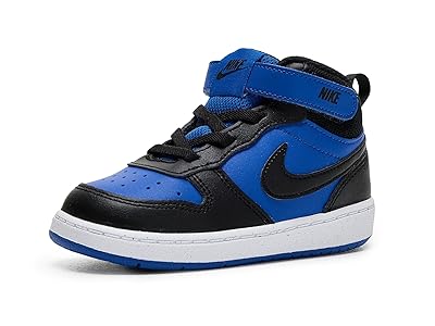 Nike Kids Court Borough Mid 2 (Infant/Toddler) Kids Shoes Game Royal/Black/White : 8 Toddler M, Leather