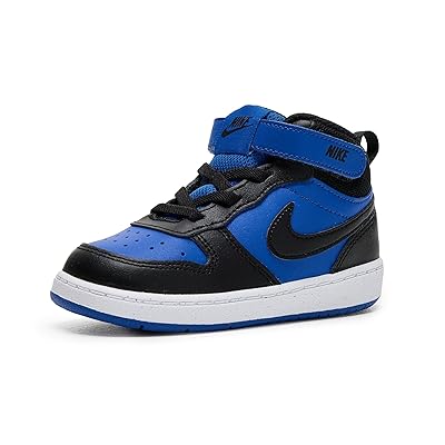 Nike Kids Court Borough Mid 2 (Infant/Toddler) Kids Shoes Game Royal/Black/White