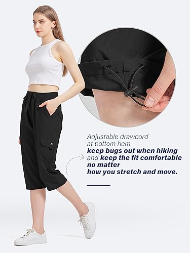 Miniatura 6 de Toumett Pantalones cargo capri de senderismo para mujer, de secado rápido, ligeros, para exteriores, casuales, cómodos, bonitos bolsillos