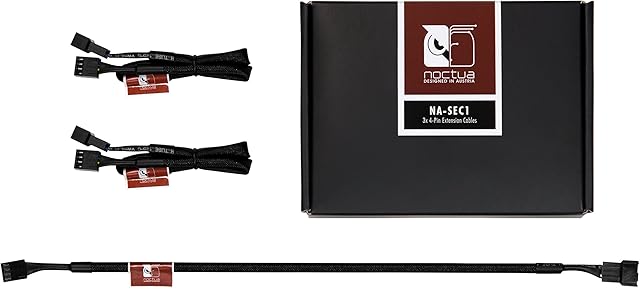 Noctua NA-SEC1, 4-Pin Extension Cables (30cm, Black)