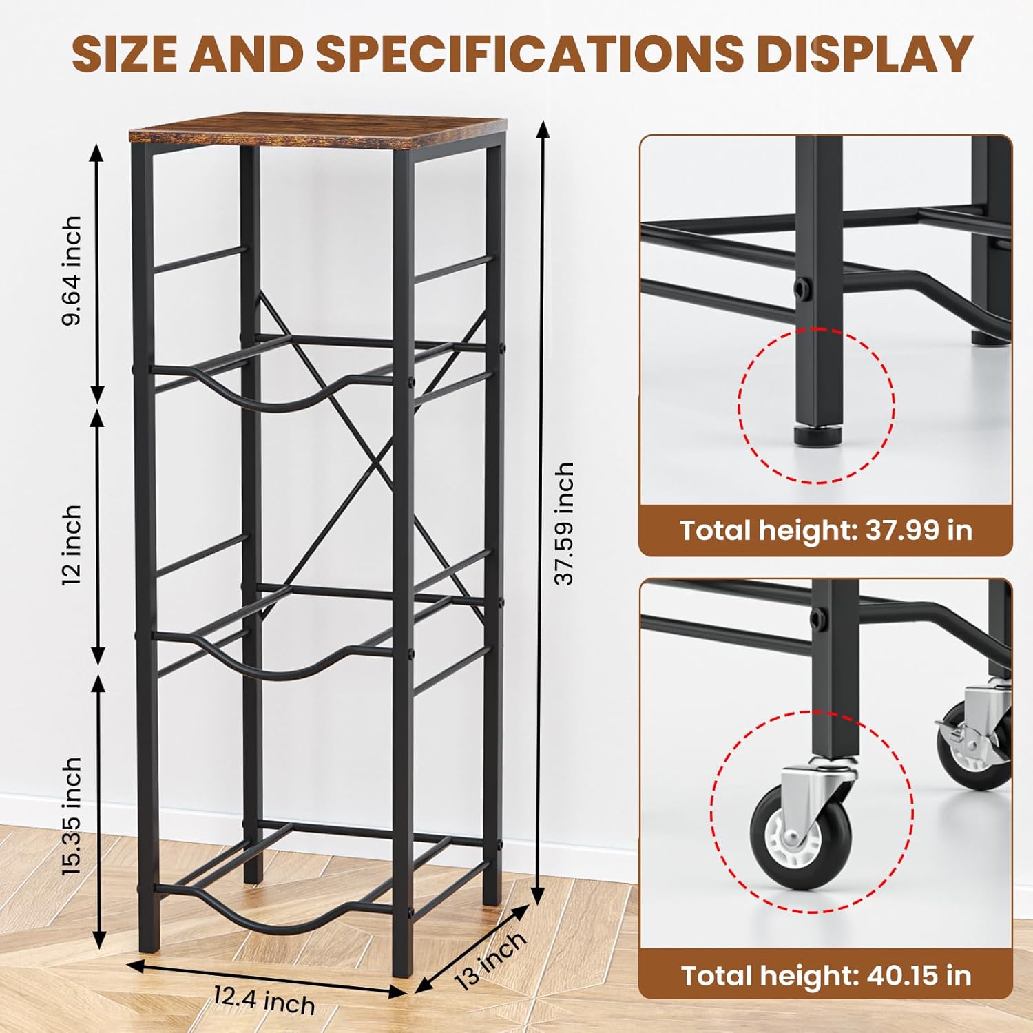 5 gallon water jug holder - 3-tier water jug rack with wheel reinforced x-shape design, 5 gallon water jug stand with storage shelves for kitchen, living room, office