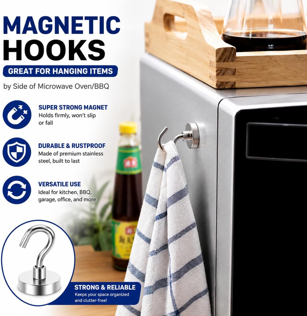 Magnetic Hooks for Cruise Cabins, Strong Neodymium Magnets | Strong Magnetic Hold | No Drill Installation | Cruise Cabin Essential | Includes Adhesive Metal Plates