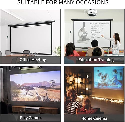 Vista 15 de Aoxun Pantalla de proyector motorizada de 100 pulgadas, pantalla de películas para interiores y exteriores, pantalla de proyector eléctrica 16:9