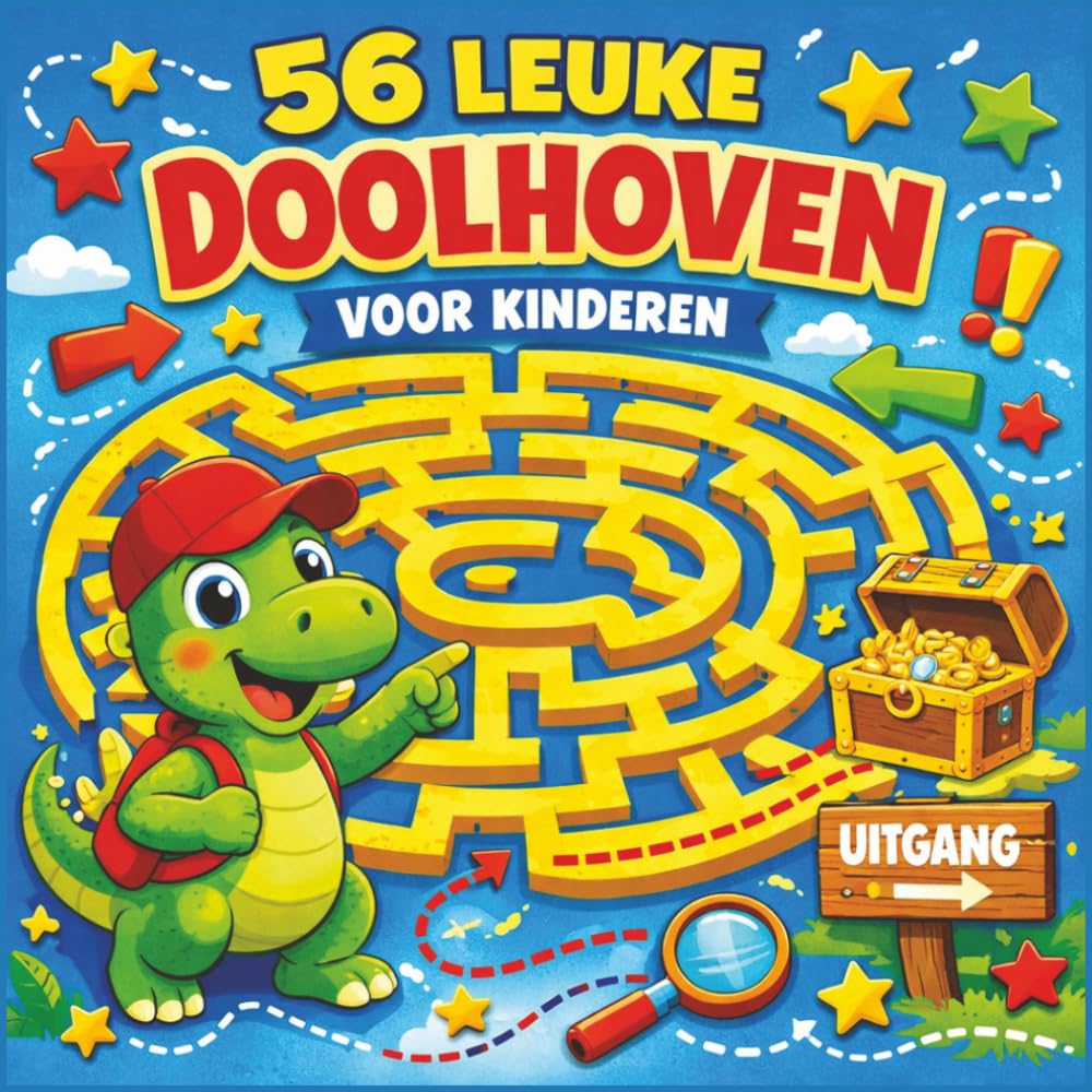 56 Leuke Doolhoven voor Kinderen: Activiteitenboek met Rechthoekige, Ronde, Zeshoekige en Honingraat Doolhoven