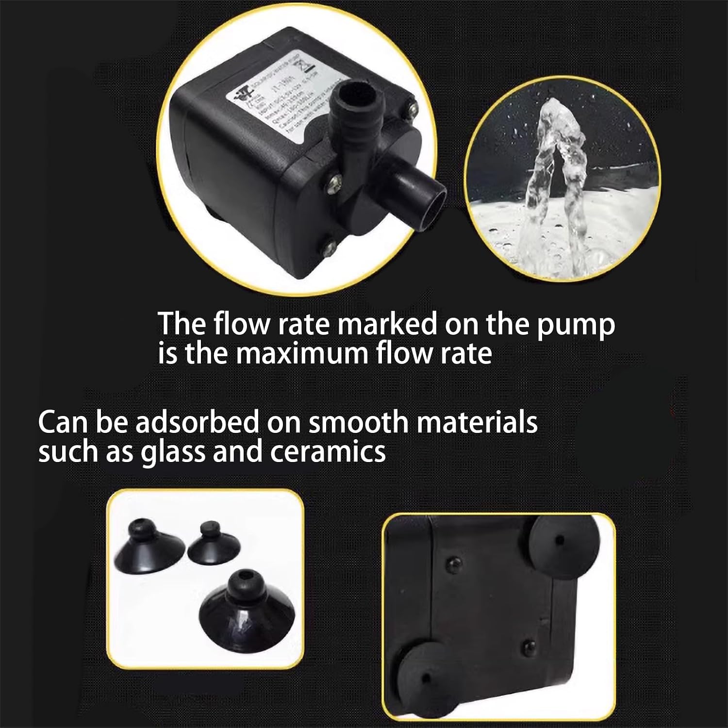 Mini DC Submersible Brushless Water Pump, Stainless Steel, Black, 12V, 350L/H, -40 100, Computer Cooling, Fountains, Beverage Dispensers