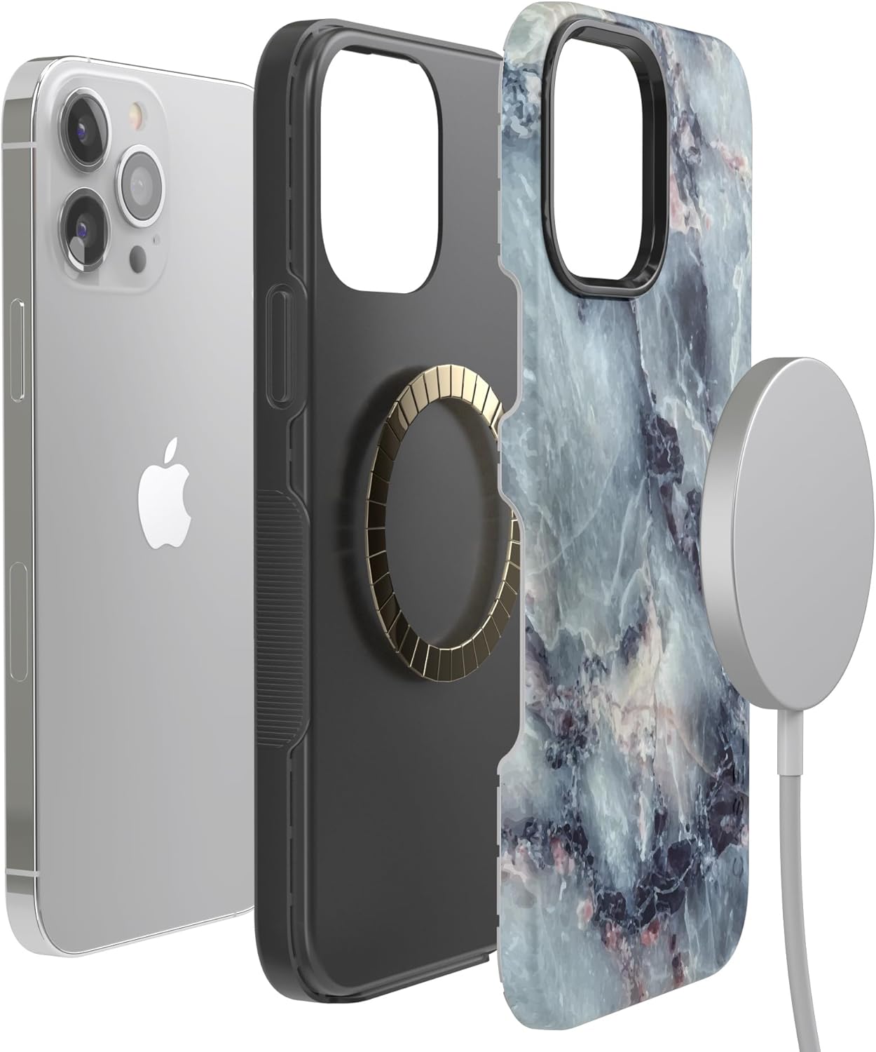 Casely iPhone 14 Pro Case | Deep Sea | Blue Marble | Bold Protective Design | Compatible with MagSafe