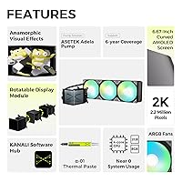 Vista 2 de TRYX Panorama SE 360 ARGB 360mm AIO Giratoria Pantalla AMOLED Curva de 6.67'' Efecto Anamorfo 3D Personalizable Enfriador AIO 360mm Bomba Asetek