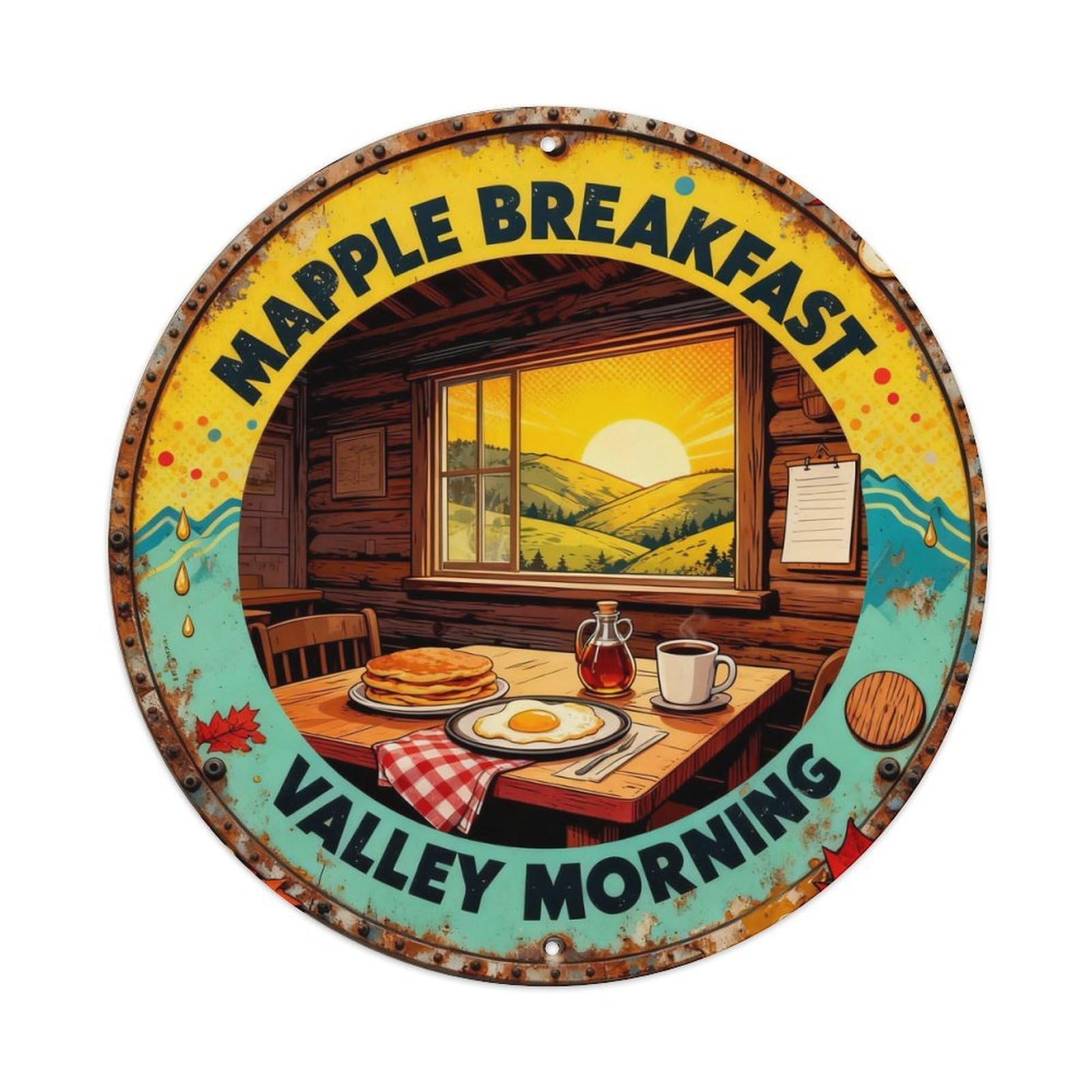 Maple Breakfast Sign Metal Tin Sign Plaque