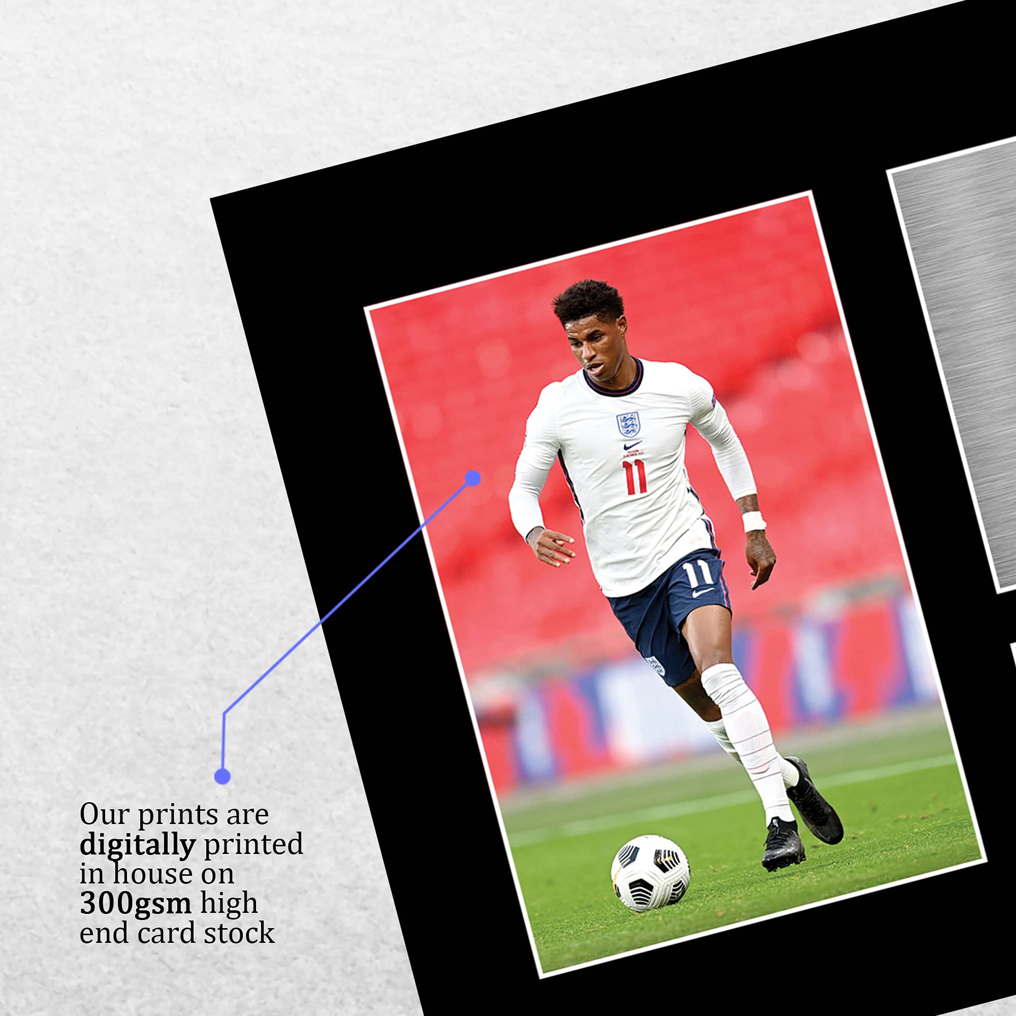 Foto Con Autografo Stampato Di Marcus Rashford - Esposizione A2 Incorniciata, Cimelio Da Collezione Per Tifosi Di Calcio - 4
