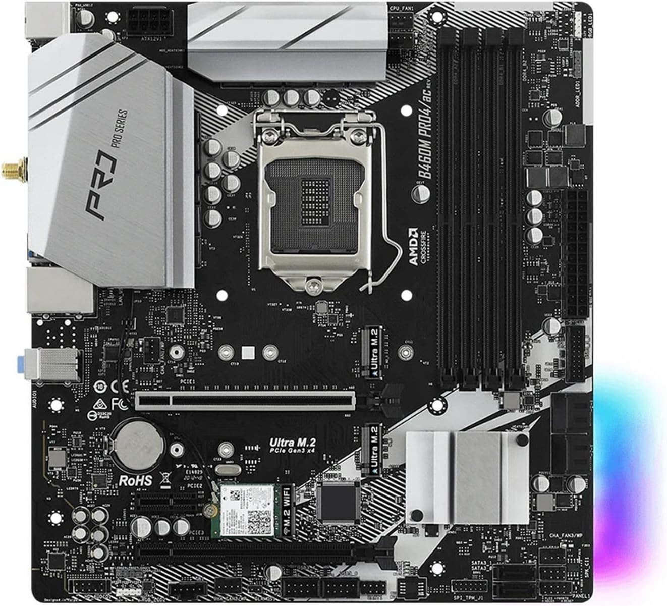 motherboards Fit for ASRock B460M PRO4/AC Motherboard LGA 1200 Supports 10th Gen Intel I9-10900KF I7-10700K I5-10600 CPU 4xDDR4 128GB HDMI 2xM.2 MATX