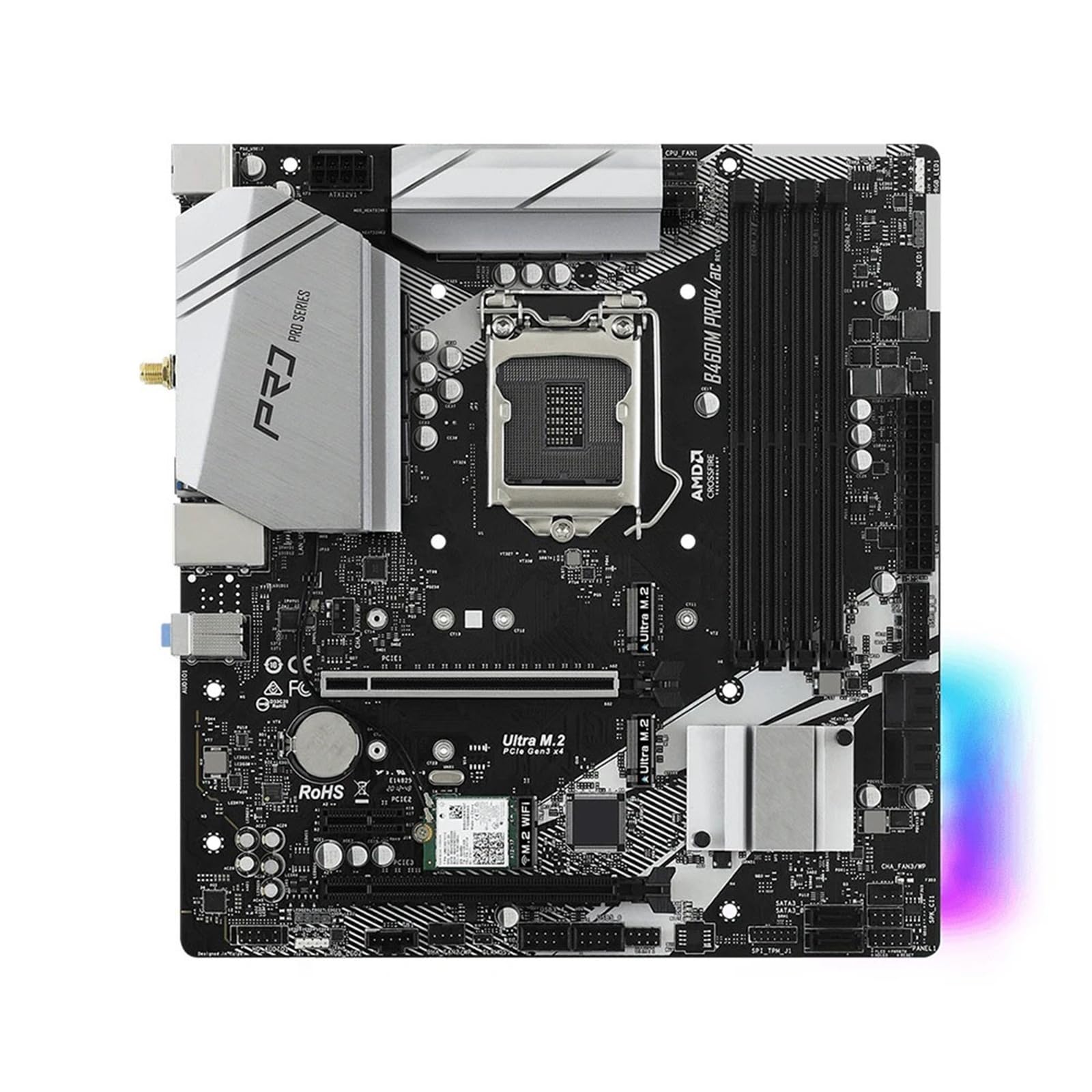 motherboards Fit for ASRock B460M PRO4/AC Motherboard LGA 1200 Supports 10th Gen Intel I9-10900KF I7-10700K I5-10600 CPU 4xDDR4 128GB HDMI 2xM.2 MATX