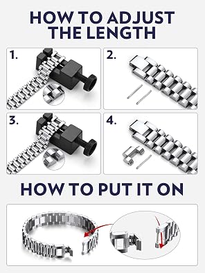 Bandmax Men's Hand Watch Stainless Steel Link Chain Bracelets Gifts