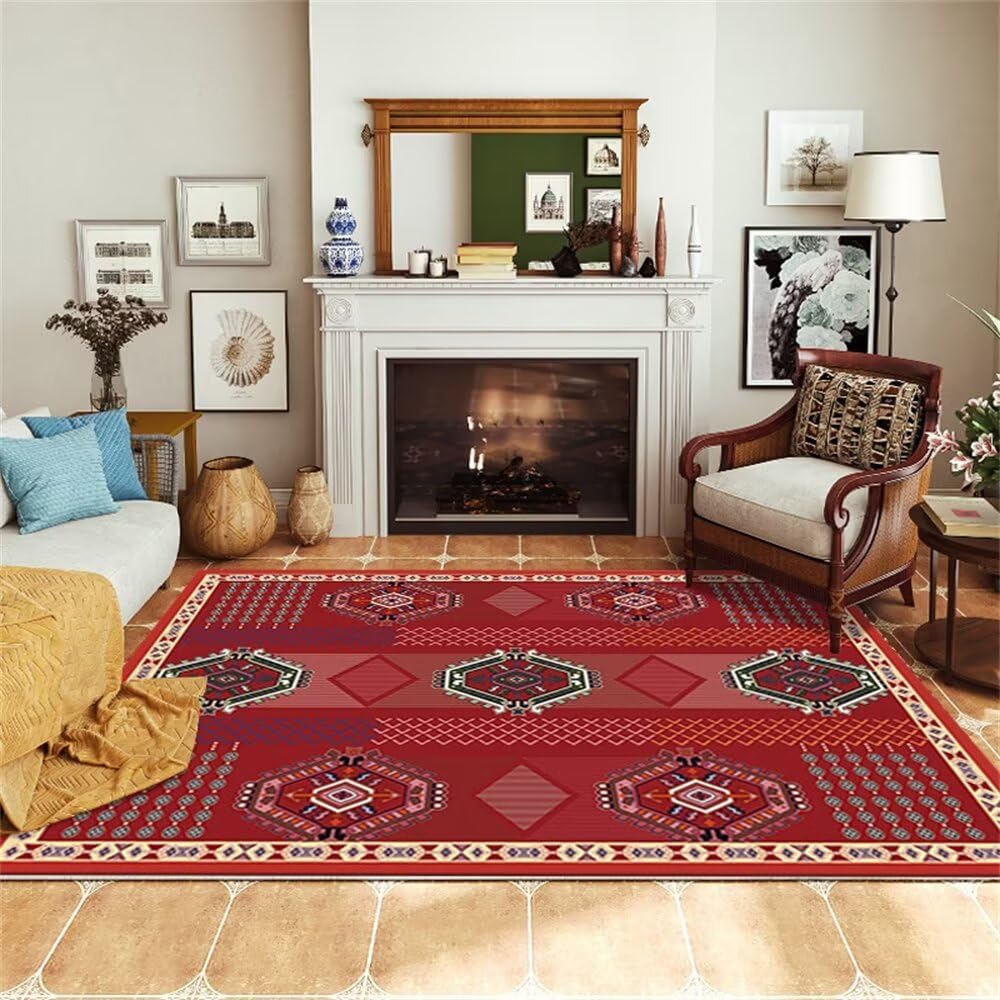 Tapis de couloir long rouge moderne pour sublimer votre entrée