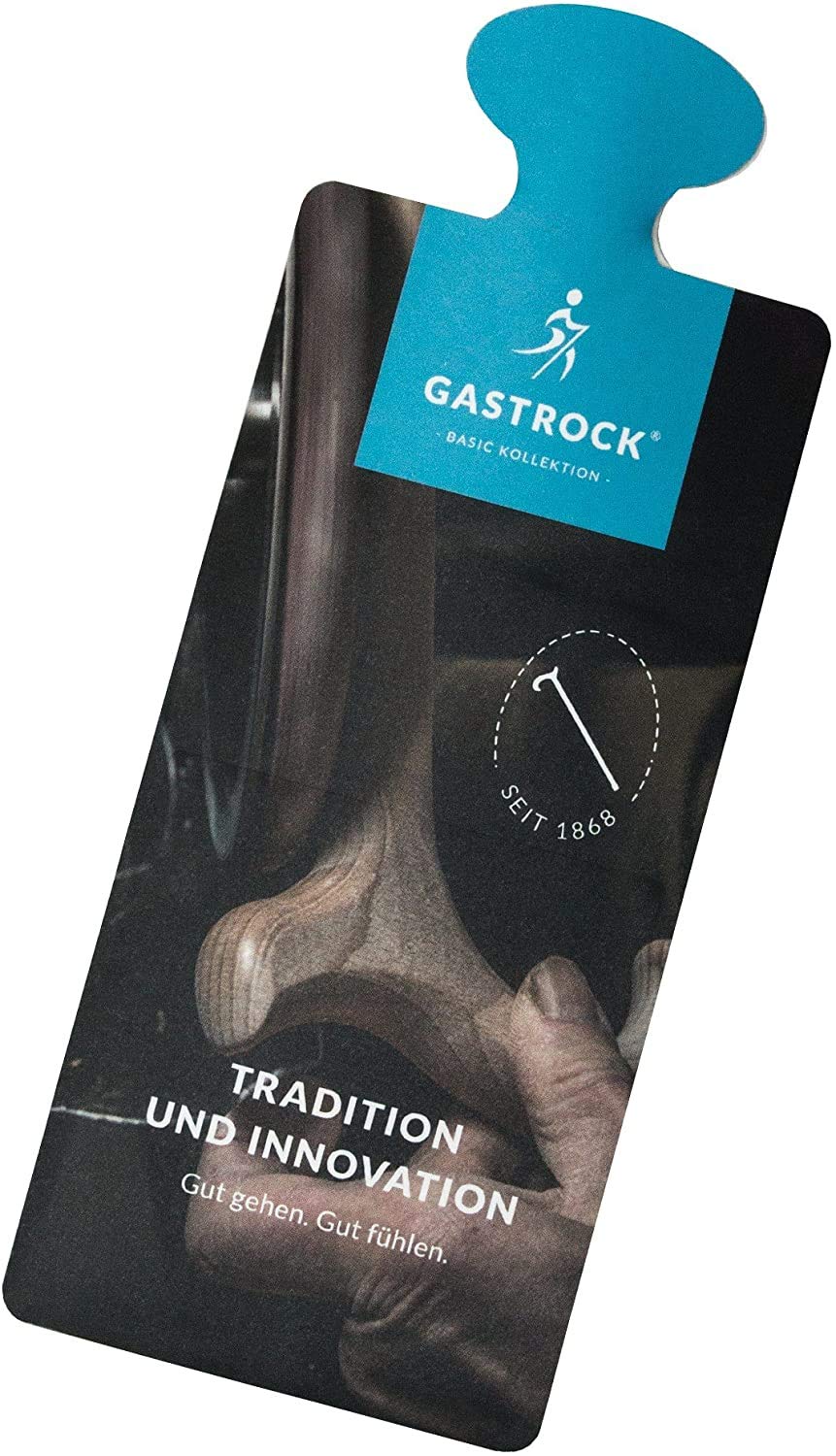 Exklusiver Designer Gehstock mit Derbygriff aus lackiertem Hartholz braun