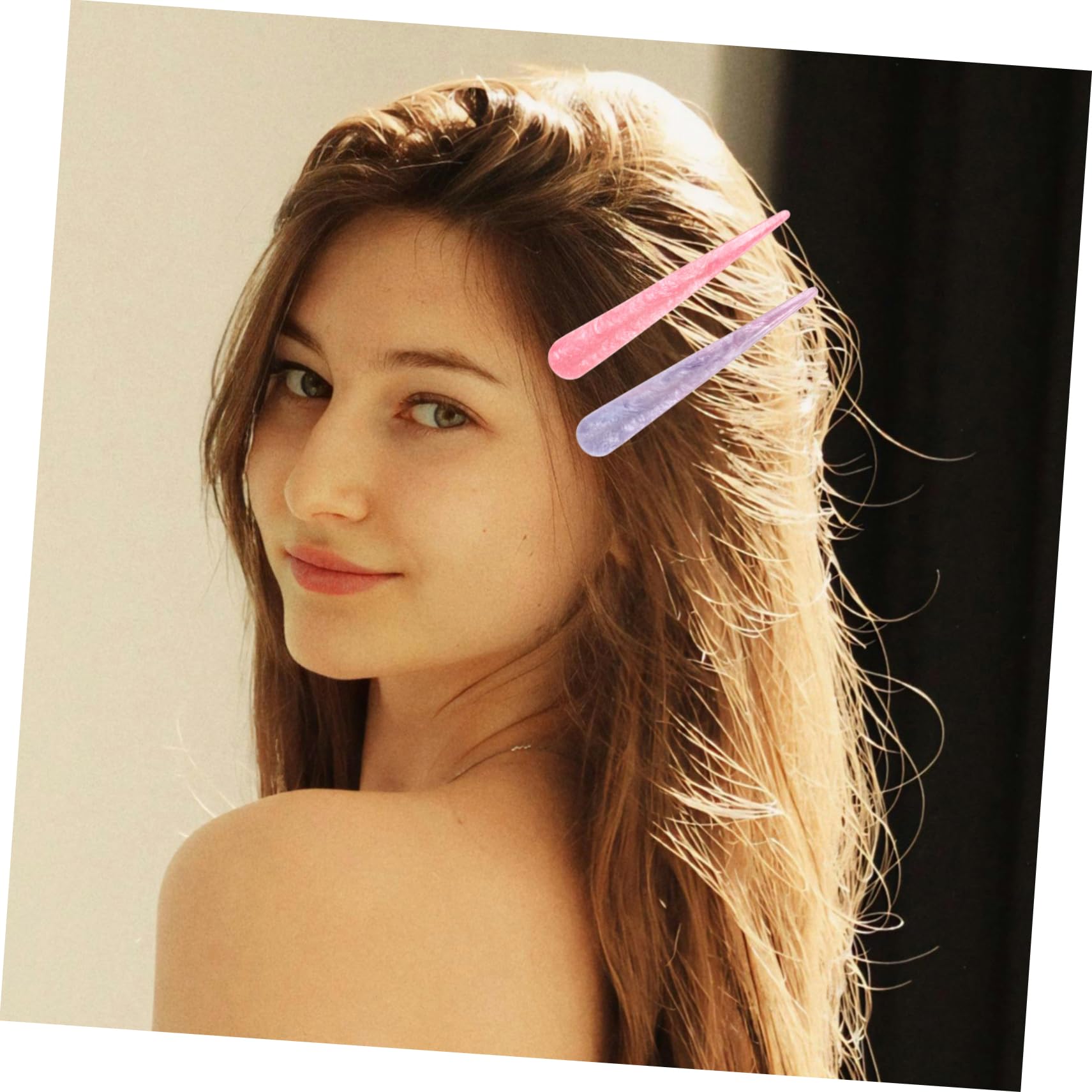minkissy 12pezzi Fermagli Per Acrilico Ox Horn Clip Decorative Per Acconciature Femminili Per Stile e Comfort