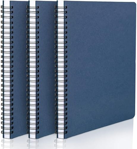 EUSOAR - Cuaderno rayado A5 con espiral, para escritura, viajes, notas, diario, bocetos, para estudiantes, oficina, negocios, tapa azul royal,