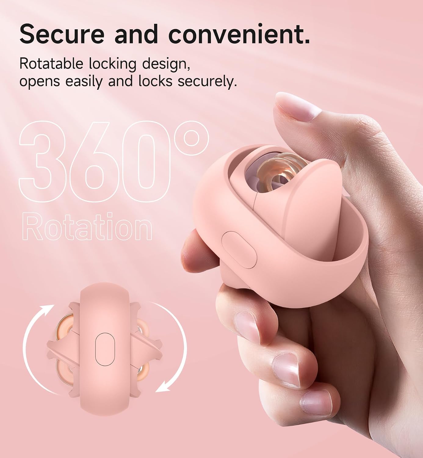 SURITCH Case for Loop Earplugs, Portable Storage Container for Earplugs & Accessories, Pink image 3