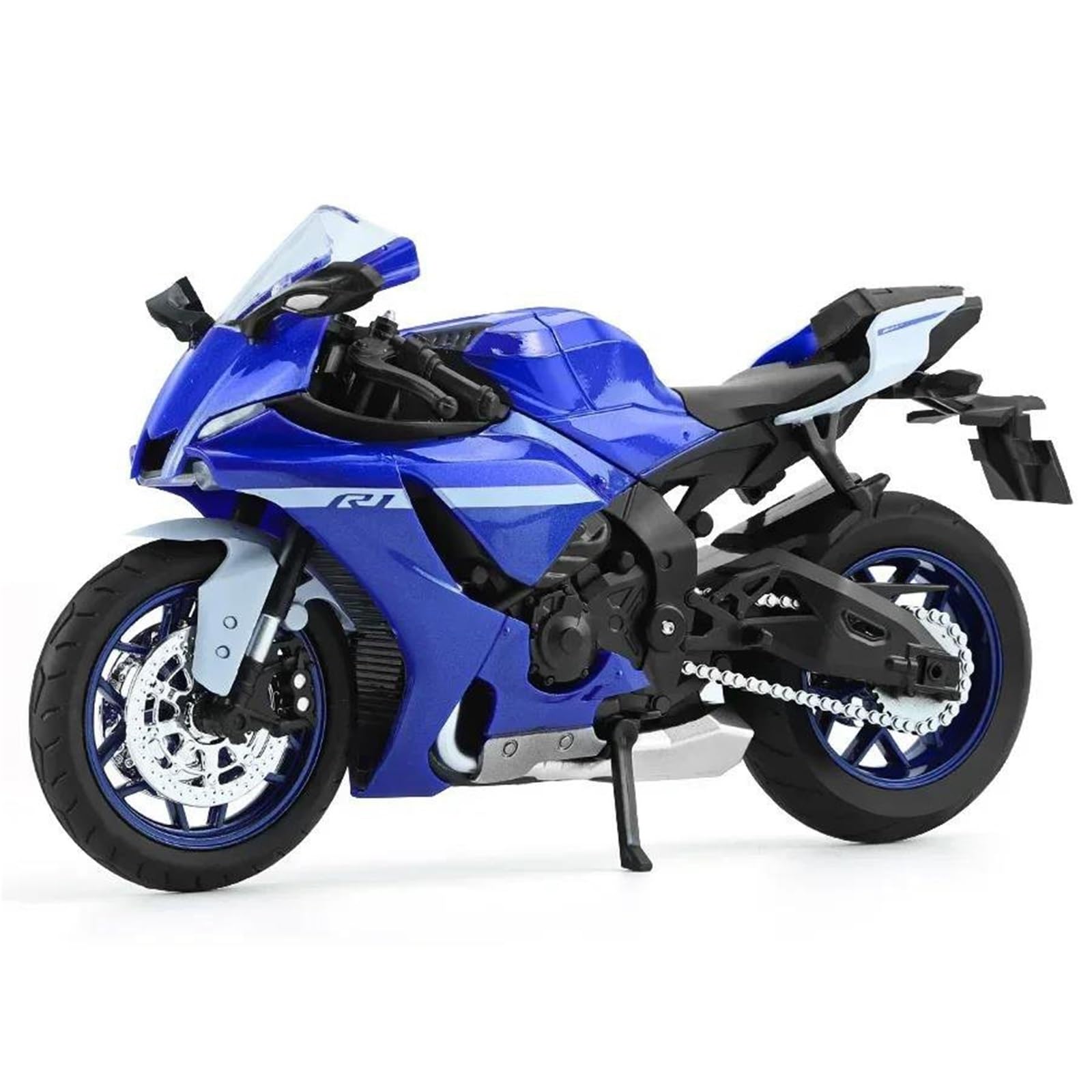 Modelo de Motocicleta Modelo De Motocicleta A Escala 1:12, Juguete Portátil Simulación Carreras para Dedos, Colección para Yamaha YZF-R1 YZFR1 YZF R1(BLU)