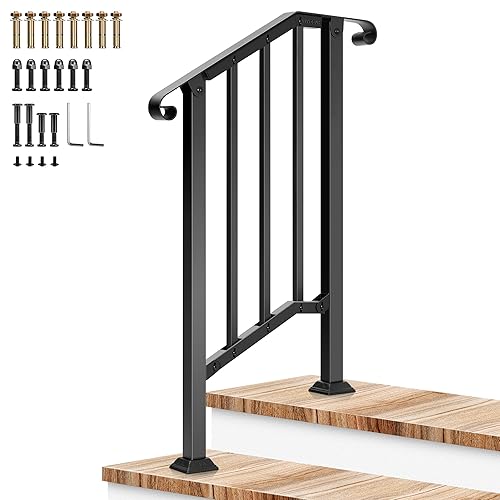 VIVOSUN Outdoor Handrail, 2 Step Stair Handrail, 26" x 36"