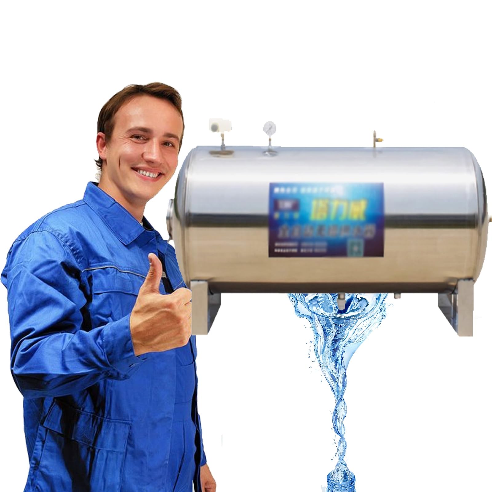 Tanque De PresióN De Pozo Tanque De Presión Para Sistemas De Agua, Tanque De Agua Presurizado Para Jardín, Tanques De Recipientes A Presión Con Válvula De Liberación De Aire(66Gal/250L)