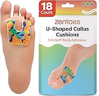 Vista 12 de ZenToes Almohadillas para callos para la parte inferior del pie, fieltro autoadhesivo con diseño en forma de U, cojines para aliviar el dolor