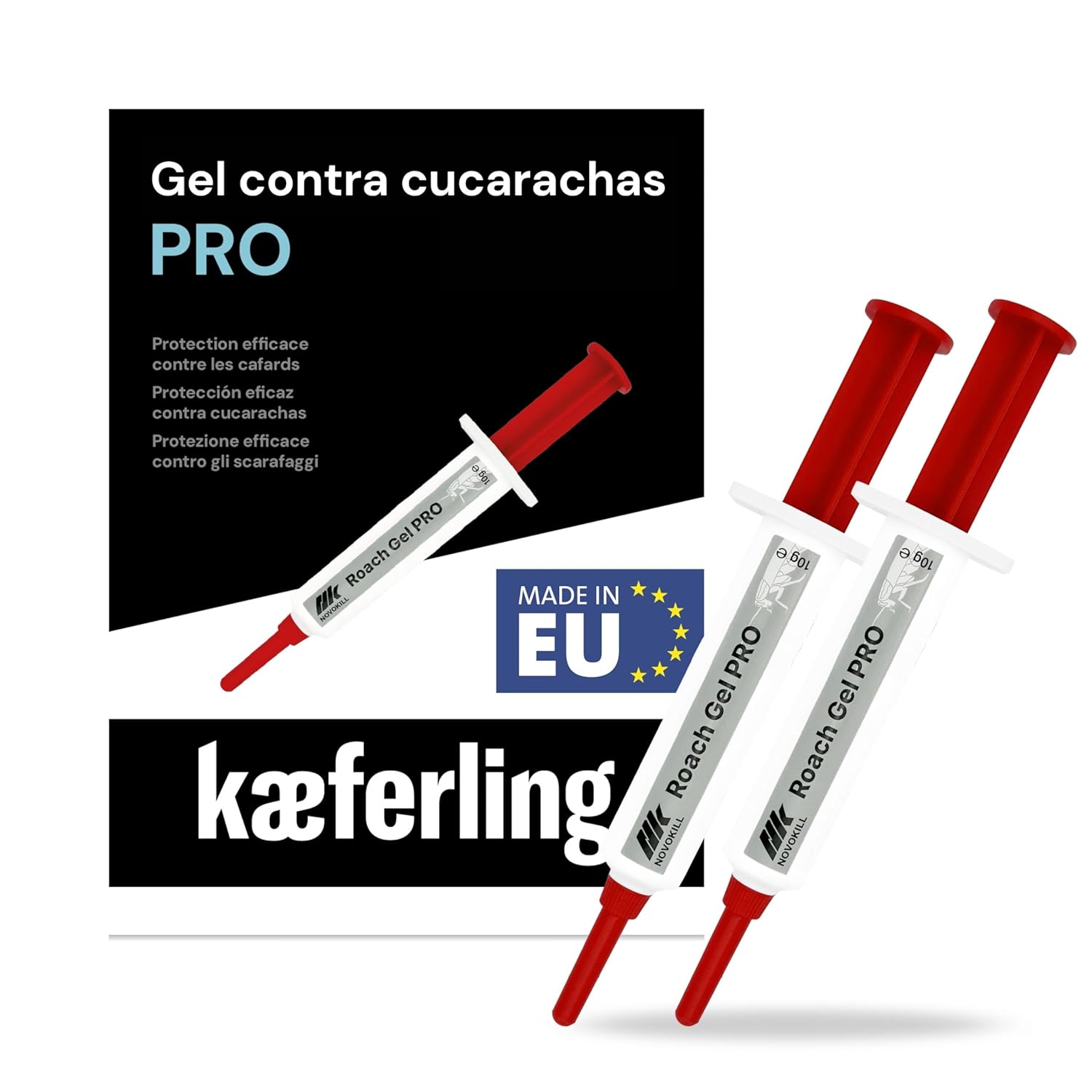 Roach Gel PRO 2x10g – Gel mata Cucarachas con Jeringuilla – Anticucarachas para eliminar Plaga – Acción Prolongada hasta 4 Semanas