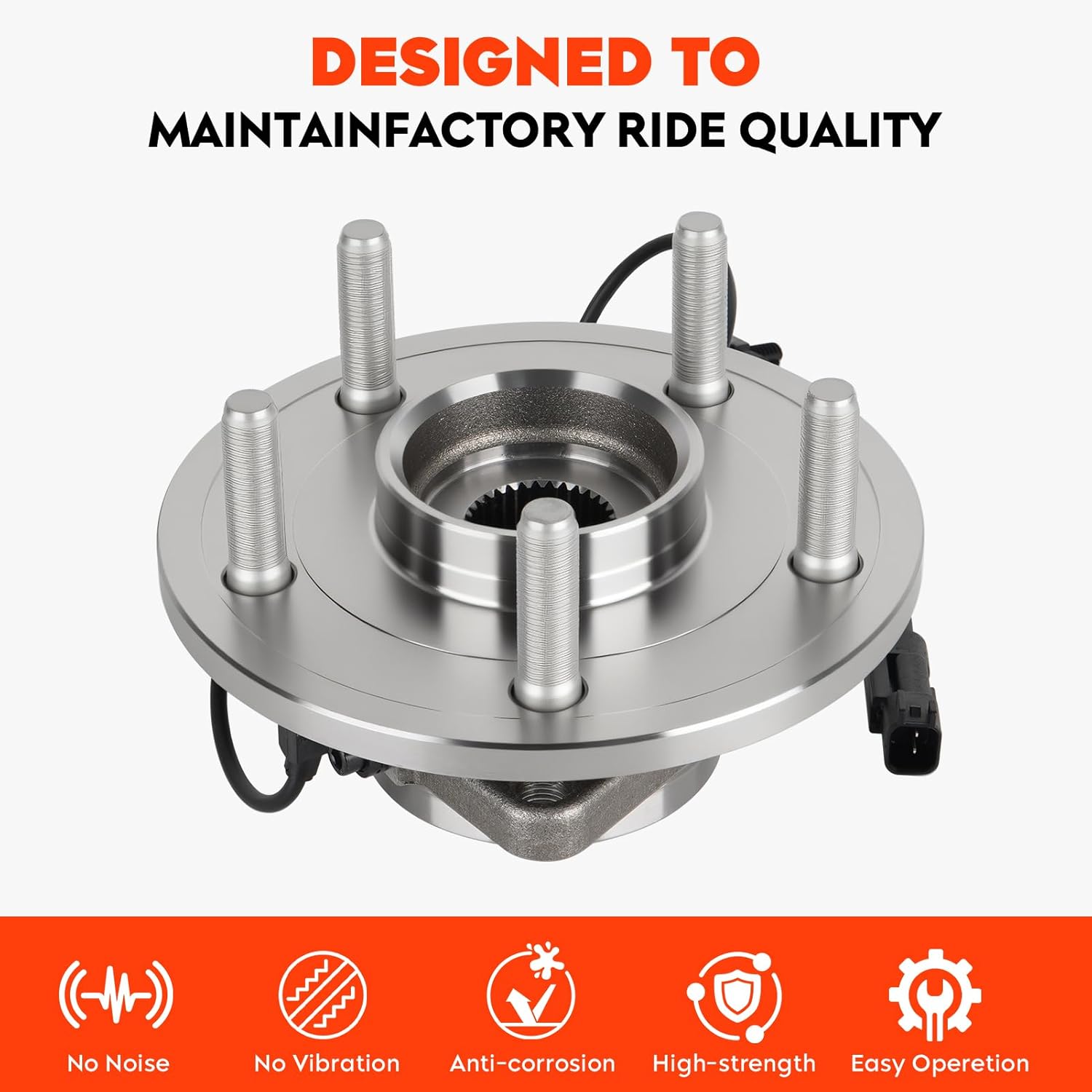 Front Wheel Hub and Bearing Assembly Fit for Ram 1500 2012-2018，for Ram 1500 Classic 2019-2022 5Lugs w/ABS Replcaement 515151 1pc